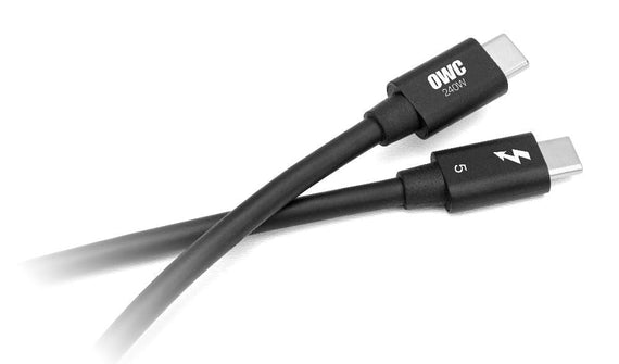 OWC 1m Thunderbolt 5 Certified USB-C kabel 120G 240W 8K60Hz Kompatibel med Thunderbolt 4, USB4 och USB-C, Svart