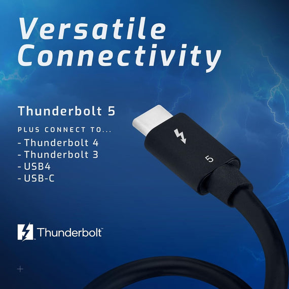 OWC 1m Thunderbolt 5 Certified USB-C kabel 120G 240W 8K60Hz Kompatibel med Thunderbolt 4, USB4 och USB-C, Svart