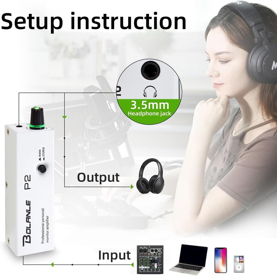Portable in Ear Monitor Amplifier, Headphone Amp with XLR and TRS Inpu ...