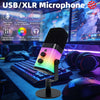NÖRDIC Professionell RGB-dynamisk mikrofon USB-C, XLR, 3,5mm