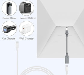 Starlink Mini DC 5,5×2,1mm hane till USB-C hona 20cm, vattentät, 60W PD-smartchip