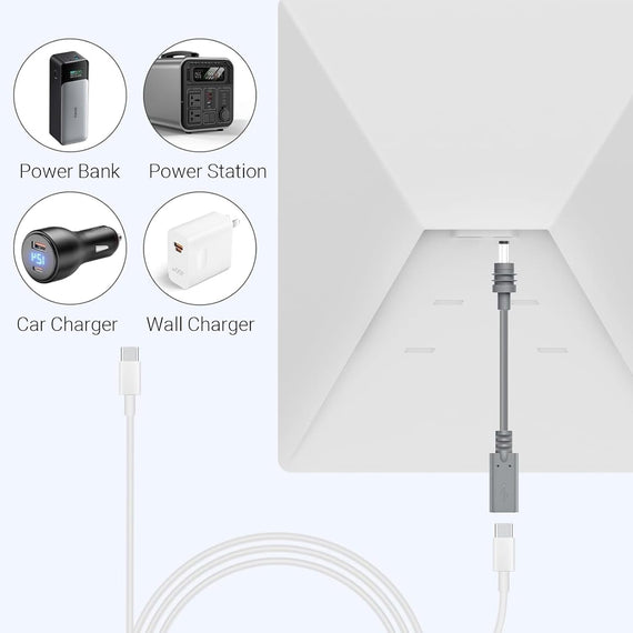 Starlink Mini DC 5,5×2,1mm hane till USB-C hona 20cm, vattentät, 60W PD-smartchip