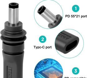 Starlink Mini-adapter USB-C PD 100W hona till DC 5,5 × 2,1 mm, vattentät