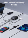 UGREEN 100W USB-C Laddstation, 6-Portars GaN Skrivbordsladdare med 4 USB-C & 2 USB-A, Smart Strömfördelning
