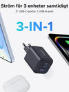 UGREEN 45W USB-C Laddare 3-portar, PPS snabbladdare