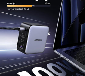 UGREEN Nexode 100W GaN USB-C 4-portars laddare, för MacBook Pro/Air, iPad Pro, iPhone 17/16/15-serien, Galaxy S25/S24, Pixel 10/9, Steam Deck, Pixelbook