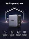 UGREEN Nexode 100W GaN USB-C 4-portars laddare, för MacBook Pro/Air, iPad Pro, iPhone 17/16/15-serien, Galaxy S25/S24, Pixel 10/9, Steam Deck, Pixelbook