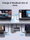 UGREEN Nexode 200W GaN USB C Laddningsstation, 8-Ports Bords Laddare med PD 100W