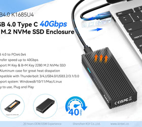 USB40 40Gbps to NVMe SSD enclosure