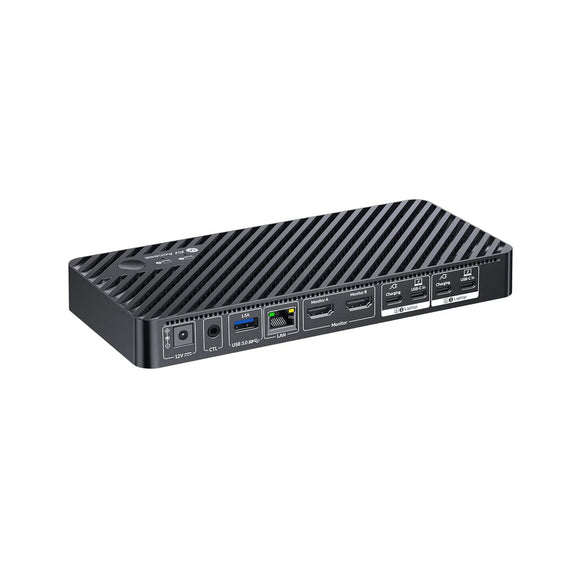 USB-C KVM Dockningsstation för 2 Laptops, Dual 4K-skärm, 11-i-1 med 100W PD, 1Gbps LAN & EDID-emulering