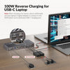 USB-C KVM Dockningsstation för 2 Laptops, Dual 4K-skärm, 11-i-1 med 100W PD, 1Gbps LAN & EDID-emulering