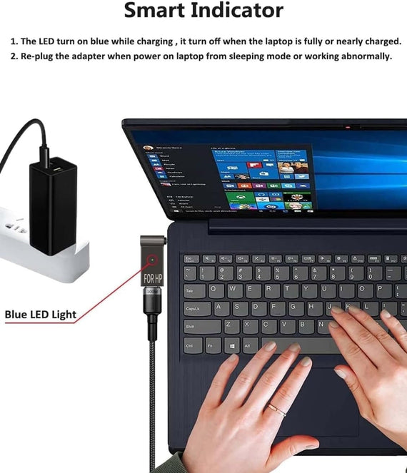 NÖRDIC USB-C till Laptopladdningsadapter, USB-C till DC-kontakt, 100W PD, DC 4,5×3,0 mm för HP