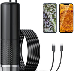 USB Microscope 1080P HD for iPhone Android, 10 to 200X Digital with 8 LED Compatible with iOS, Android, Tablet