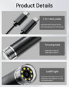 USB Microscope 1080P HD for iPhone Android, 10 to 200X Digital with 8 LED Compatible with iOS, Android, Tablet