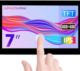 Waveshare 7 Inch Screen Capacitive Touch Display Raspberry Pi 5 4B Raspberry Pi 3B+/3B/3A+ CM3/3+/4 and VisionFive2 Core3566, 800 × 480 Resolution with DSI Interface