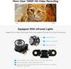 Waveshare Raspberry Pi Camera (F) 5MP OV5647 Night Vision Kameramodul Kit, 1080p IR-kamera med webbkamerafunktion för alla versioner av Raspberry Pi