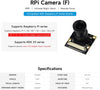 Waveshare Raspberry Pi Camera (F) 5MP OV5647 Night Vision Kameramodul Kit, 1080p IR-kamera med webbkamerafunktion för alla versioner av Raspberry Pi