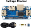 Waveshare Ethernet/USB HUB HAT för Raspberry Pi 1x RJ45 Ethernet-port 3x USB-portar Kompatibel med USB 2.0/1.1 Passar Zero/Zero W/Zero WH