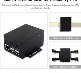 Waveshare industriellt metallchassi (D) för Raspberry Pi 5