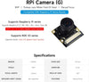 Waveshare Raspberry Pi Camera Module Kit 1080p Fisheye Lens med vidvinkelobjektiv för bredare synfält för alla versioner av Raspberry Pi