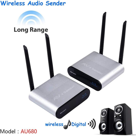 Trådlös digital ljudsändare och mottagare – adapter för HiFi-hemmabiosystem, högtalare, förstärkare, mobiltelefon, TV, MP3 och hörlurar.