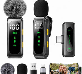 NÖRDIC Trådlös Lavaliermikrofon med klämma, LED-display och brusreducering för videoinspelning, TikTok, YouTube, vlogg, podcast och innehållsskapande
