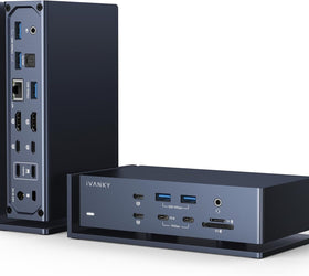 iVANKY 20-in-1 FusionDock Max 1 Dual Thunderbolt 4 For Mac M1/M2/M3/M4, Quad 6K @ 60Hz Monitor MacBook Docking Station with 2 x HDMI, 7 x 10Gbps USB, 2.5GbE, 96W PD, SD/TF 4.0, 40G