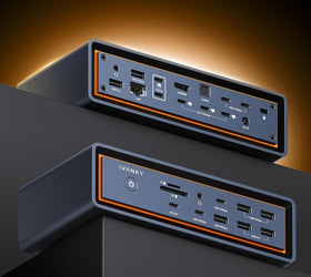 iVANKY FusionDock Max 2 Thunderbolt5 23-i-1 Dockningsstation för Mac M1/M2/M3/M4/M5 Pro/Max 120Gbps Trippla skärmar 6K@60Hz 140W PD Windows inkompatibel