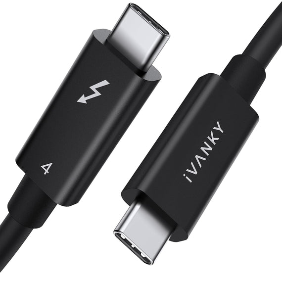 iVANKY Intel Certified Thunderbolt 4 Kabel 1,5 m 240W Laddning 40Gbps 8K Skärm USB-C till USB-C