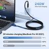 iVANKY Intel Certified Thunderbolt 4 Kabel 1,5 m 240W Laddning 40Gbps 8K Skärm USB-C till USB-C