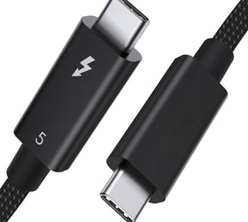 NÖRDIC 1m Thunderbolt 5 kabel Intel Certifierad, 80Gbps Dataöverföring, 120Gbps Bandbredd,  240W Laddning, Dubbla 8K Skärmar, Kompatibel med MacBook M4 TB4/DP2.1/USB4