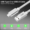 NÖRDIC 1m USB3.2 Gen1 USB-C till A nylonflätad kabel snabbladdning 3A 5Gbps Power Delivery PD 60W vit
