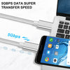 1,5m USB3.2 Gen1 USB-C till C nylonflätad kabel snabbladdning 3A 5Gbps Power Delivery PD 60W vit