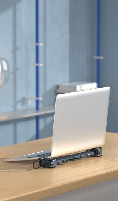 1 till 10 USB-C dockingsstation 1xHDMI 4K30Hz 1xUSB-C PD100W 3xUSB-A 5G 1xLAN 10/100 1xAudio 1xTF 1xMicroSD Thunderbolt 3 & 4