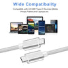 1,5m USB3.2 Gen1 USB-C till C nylonflätad kabel snabbladdning 3A 5Gbps Power Delivery PD 60W vit