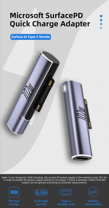USB-C Laddningsadapter för Microsoft Surface 15V 6,8A 102W