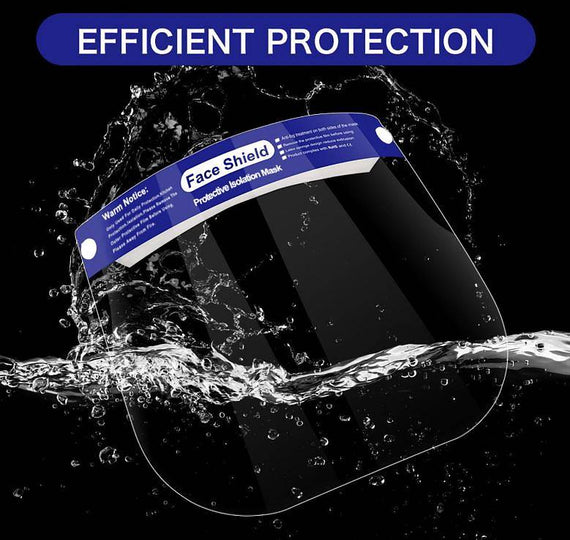 Ansiktsskydd, Visir tillverkad i PET-plast, transparent, mot stänk från t.ex. hostningar och nysningar, Skyddsvisir, ansiktsvisir