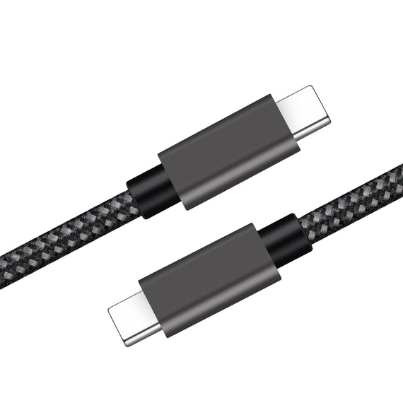 2m USB3.2 Gen1 USB-C till C nylonflätad kabel snabbladdning 3A 5Gbps Power Delivery PD 60W