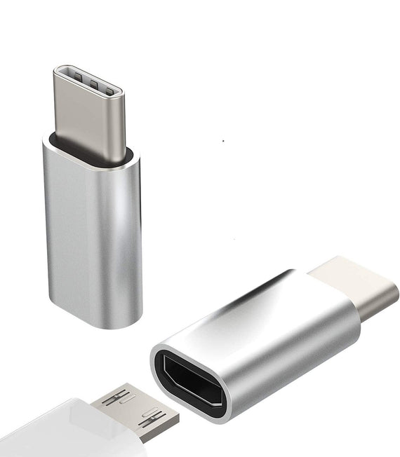 Adapter Micro USB hona till USB C hane metal svart