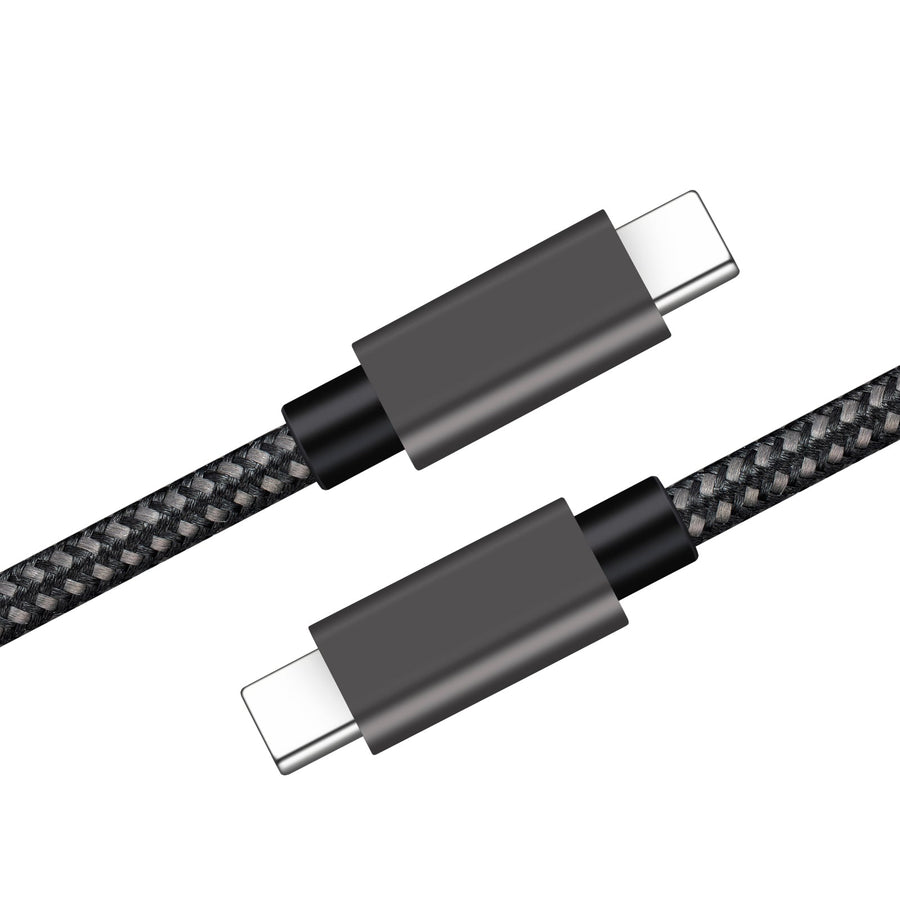 NÖRDIC 25cm USB3.2 Gen1 USB-C till C nylonflätad kabel snabbladdning 3A 5Gbps Power Delivery PD 60W