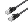 Cat6 U/UTP flat nätverkskabel 7,5m 250MHz bandbredd och 10Gbps överföringshastighet svart
