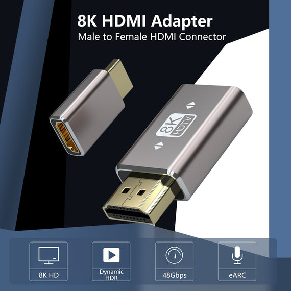 HDMI adapter hane till hona 8K60Hz 4K120Hz Dynamisk HDR 48Gbps eARC