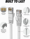 Cat6 U/UTP flat nätverkskabel 7,5m 250MHz bandbredd och 10Gbps överföringshastighet vit