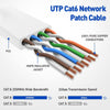 Cat6 U/UTP flat nätverkskabel 7,5m 250MHz bandbredd och 10Gbps överföringshastighet vit