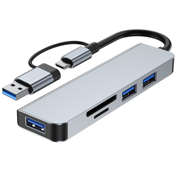 USB Hubb 5ports 2xUSB-A 2.0 1xUSB-A 3.0 1xTF 1xSD