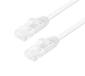 NÖRDIC Cat6 U/UTP flat nätverkskabel 7,5m 250MHz bandbredd och 10Gbps överföringshastighet vit