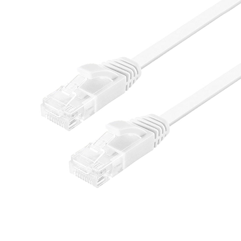 Cat6 U/UTP flat nätverkskabel 7,5m 250MHz bandbredd och 10Gbps överföringshastighet vit