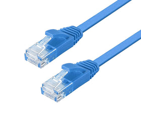 NÖRDIC Cat6 U/UTP flat nätverkskabel 7,5m 250MHz bandbredd och 10Gbps överföringshastighet blå