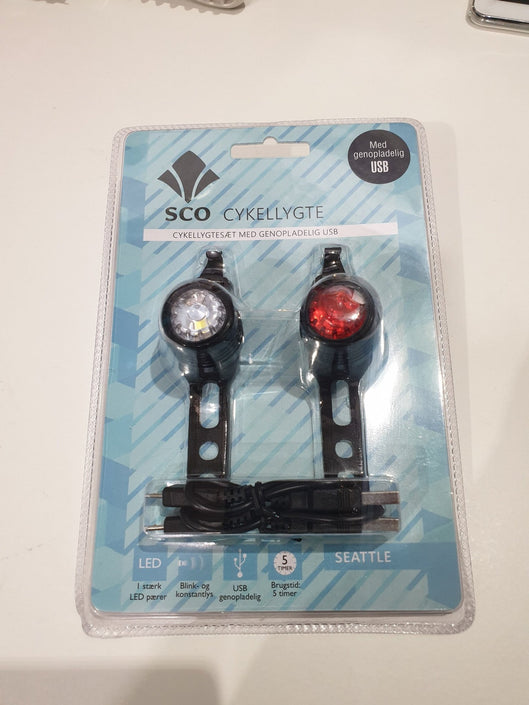 LED Cykel mini strålkastare, laddbart med USB kabel, cykellykta