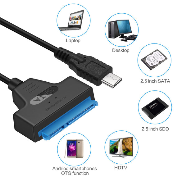 USB-C till SATA adapter 2,5 SATA III HDD 5Gbps